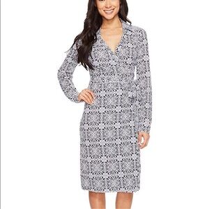 Pendleton Monochrome Patterned Long Sleeve Dress